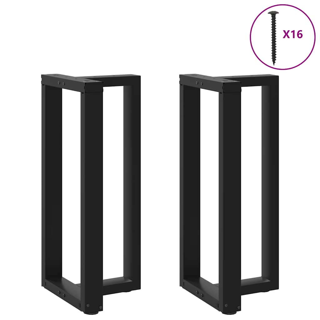 barbordsben T-formet 2 stk. sort 40x35x(90-91) cm stål
