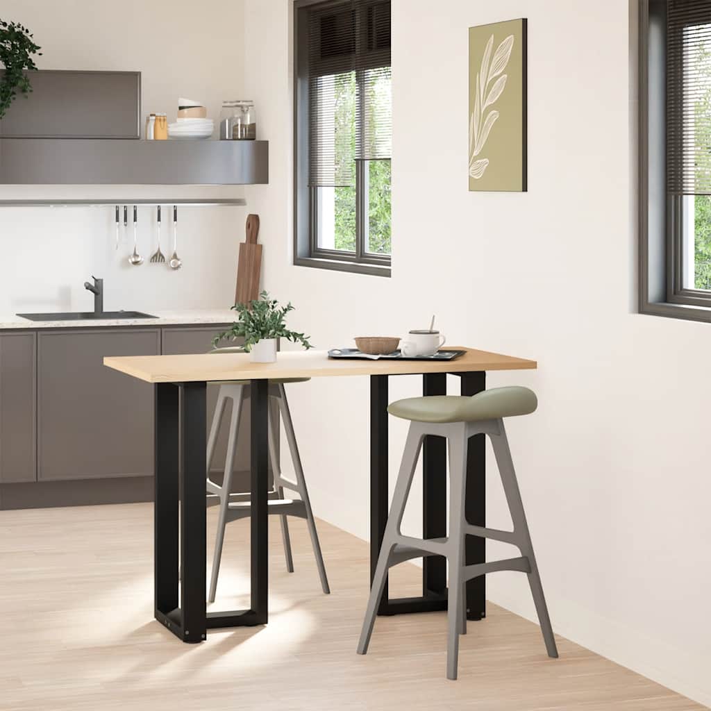 barbordsben T-formet 2 stk. sort 40x35x(90-91) cm stål