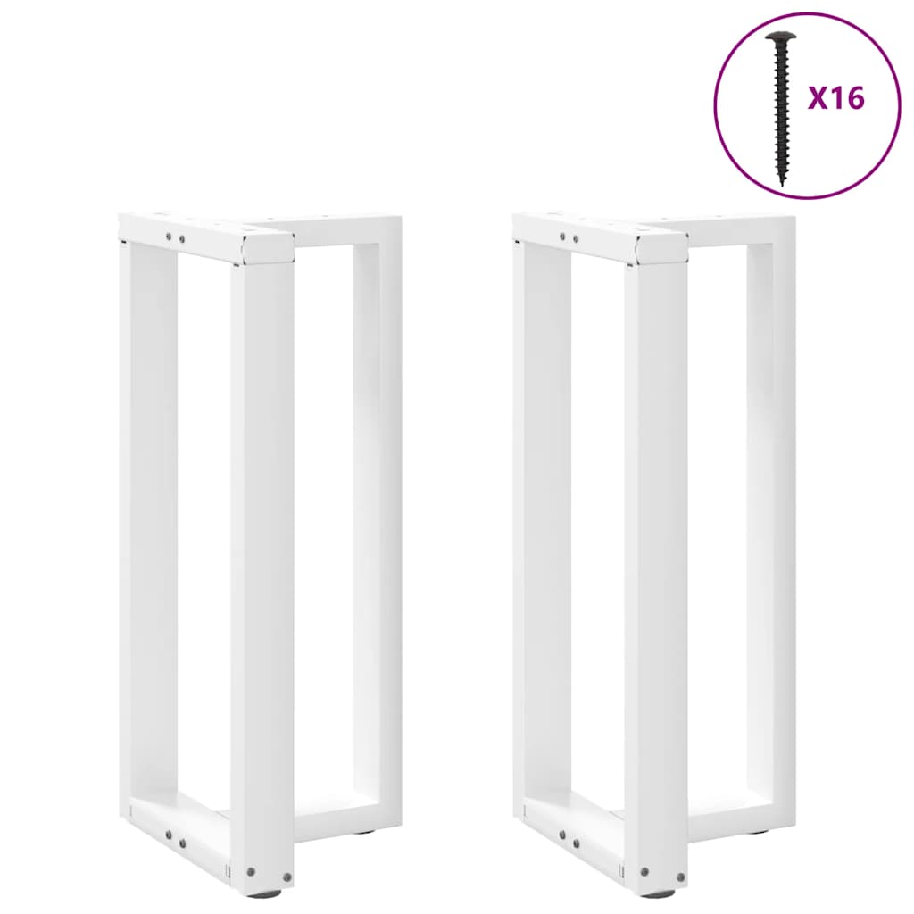 barbordsben T-formet 2 stk. hvid 50x35x(90-91) cm stål