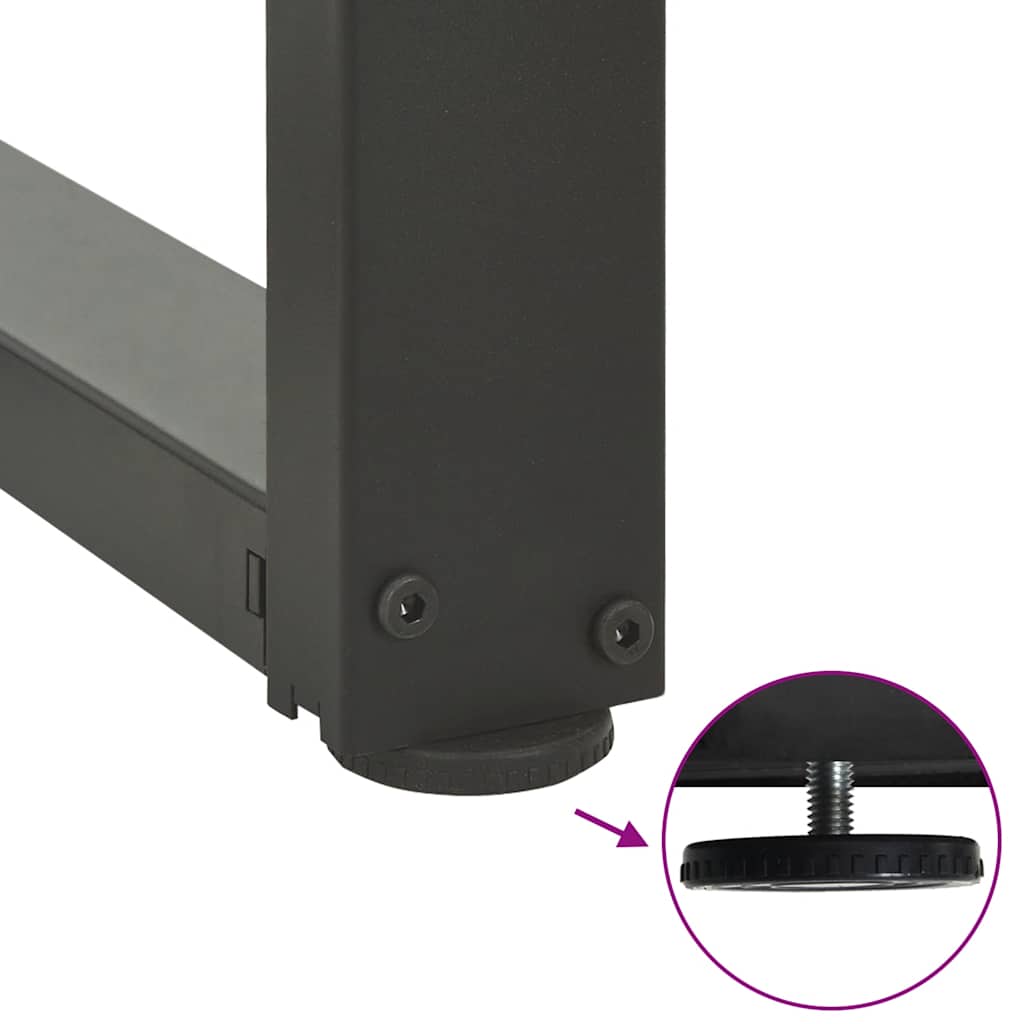 barbordsben T-formet 2 stk. antracit 50x35x(90-91) cm stål