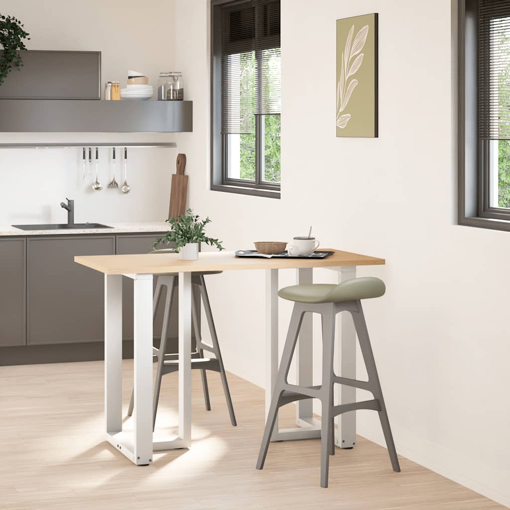 barbordsben T-formet 2 stk. hvid 60x35x(90-91) cm stål