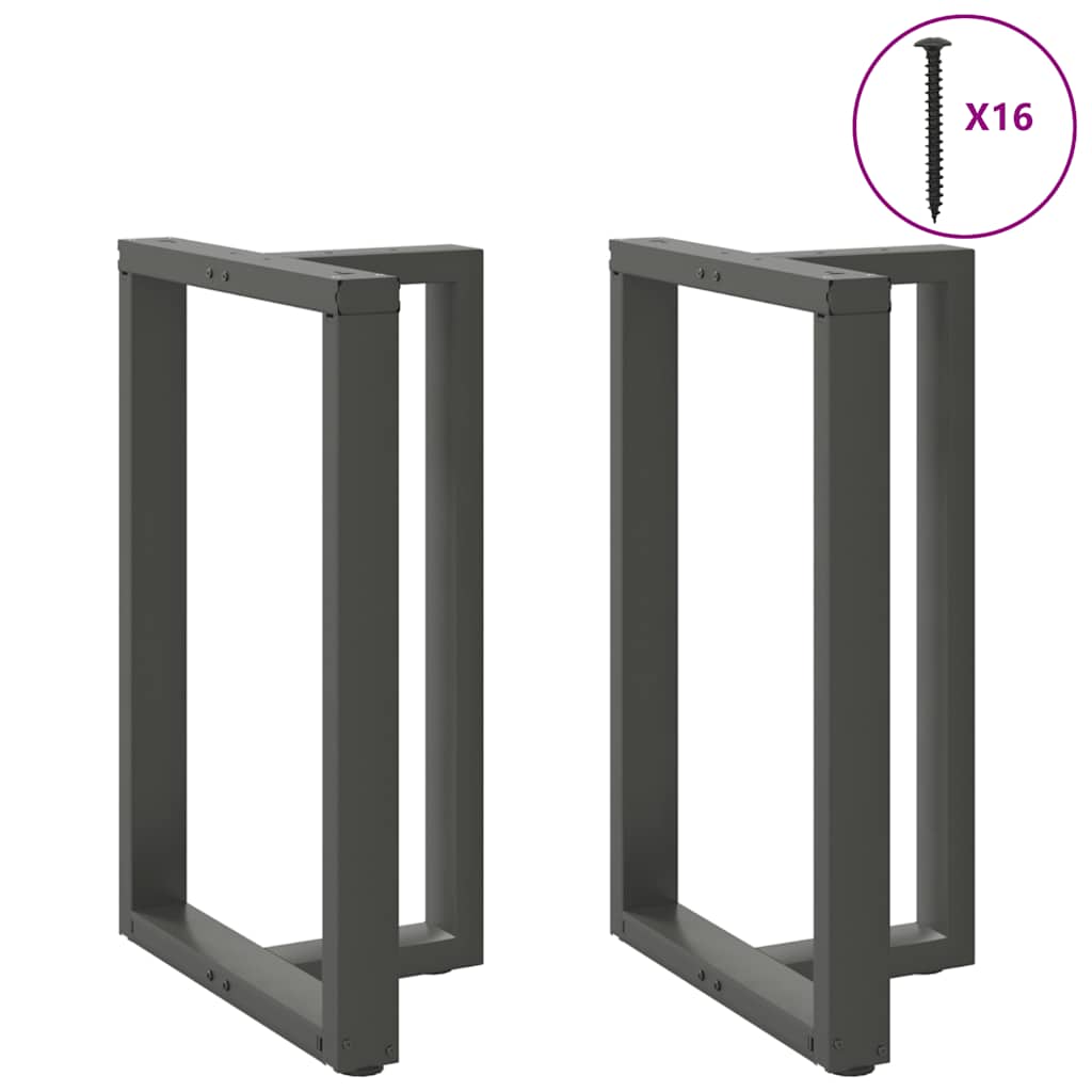 barbordsben T-formet 2 stk. antracit 60x35x(90-91) cm stål