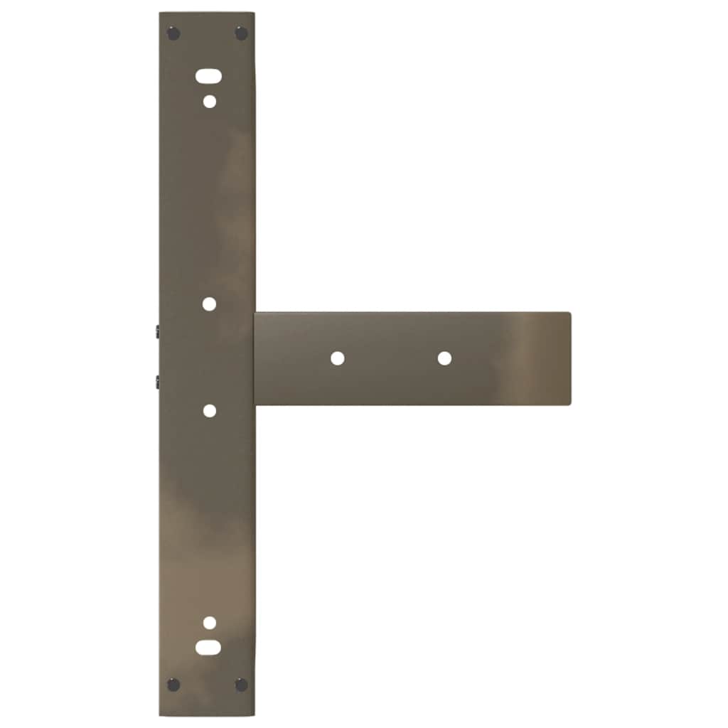 barbordsben T-formet 2 stk. sort 60x35x(90-91) cm stål