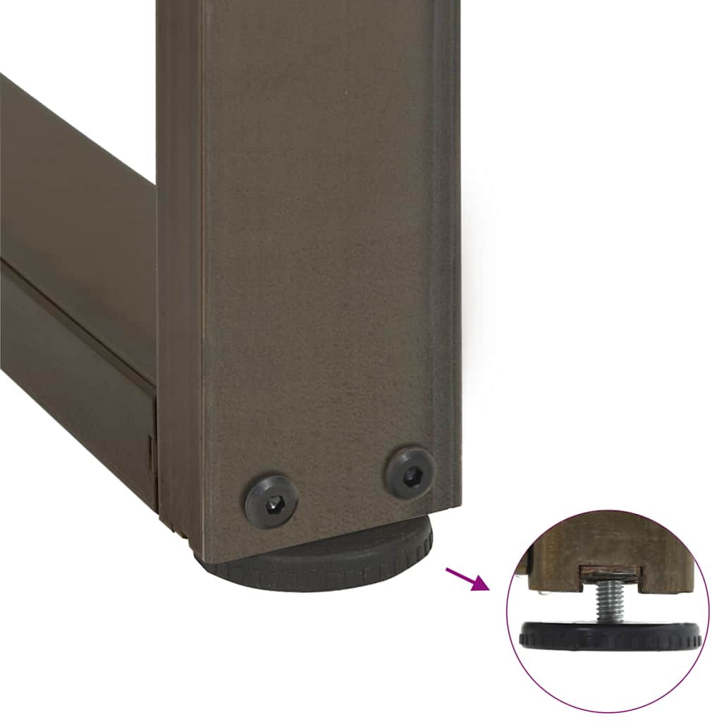 barbordsben T-formet 2 stk. sort 60x35x(90-91) cm stål