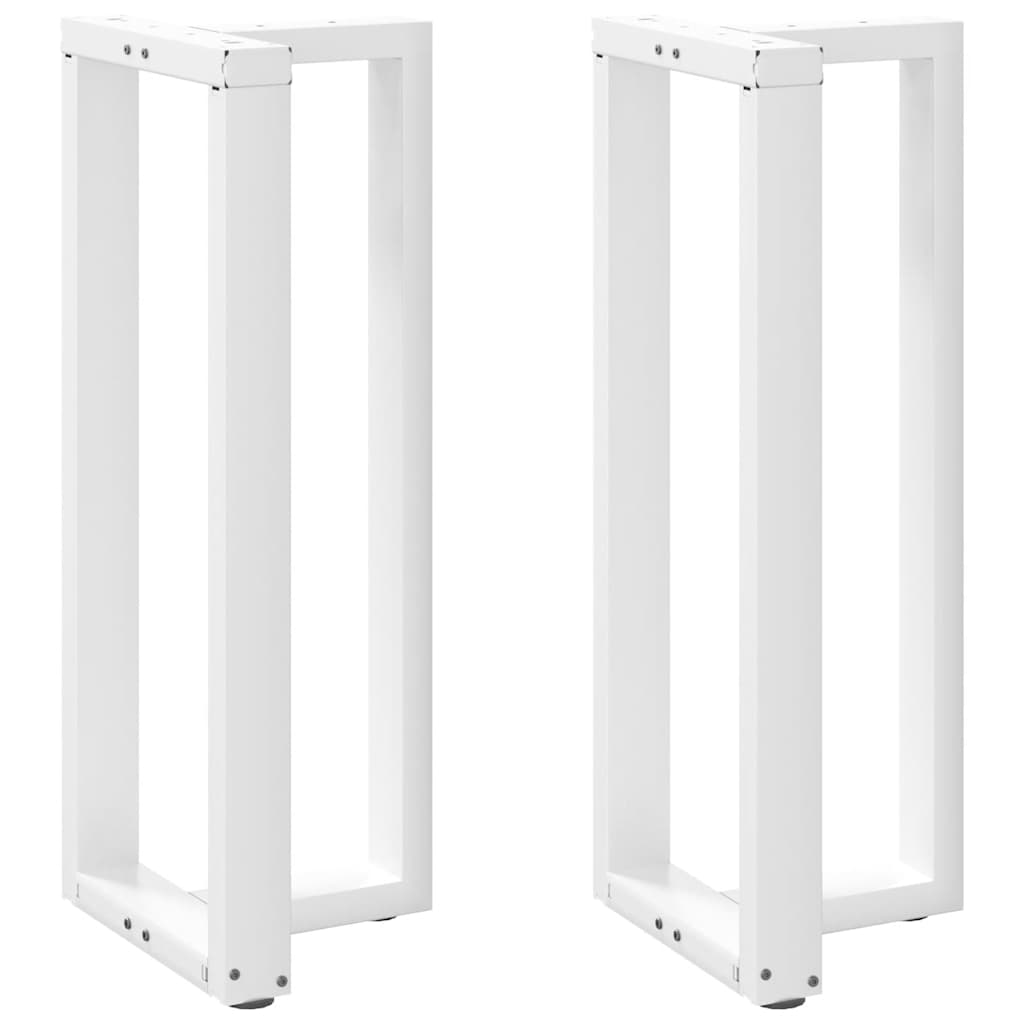 barbordsben T-formet 2 stk. hvid 40x35x(100-101) cm stål