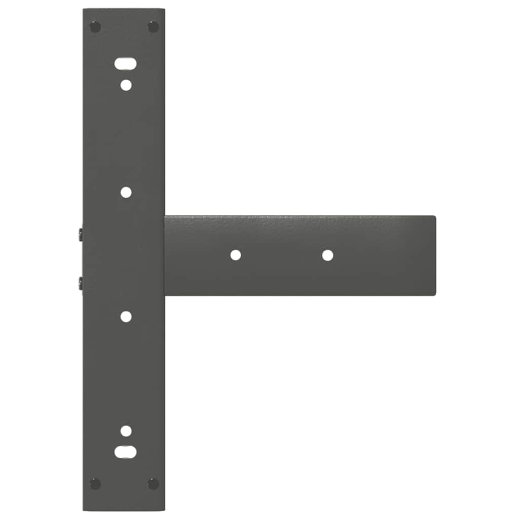 barbordsben T-formet 2 stk. antracit 40x35x(100-101) cm stål