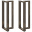 barbordsben T-formet 2 stk. sort 40x35x(100-101) cm stål