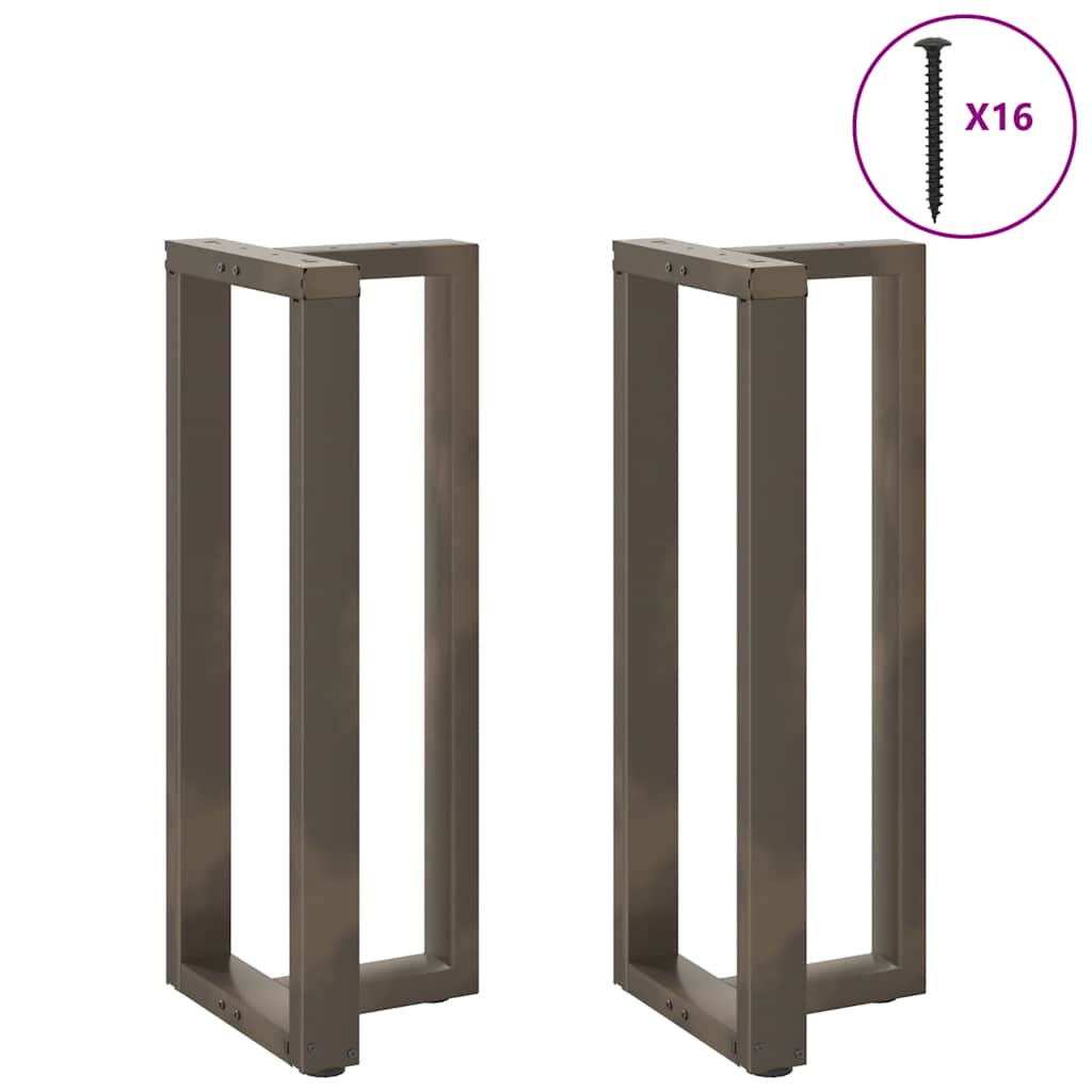 barbordsben T-formet 2 stk. sort 40x35x(100-101) cm stål