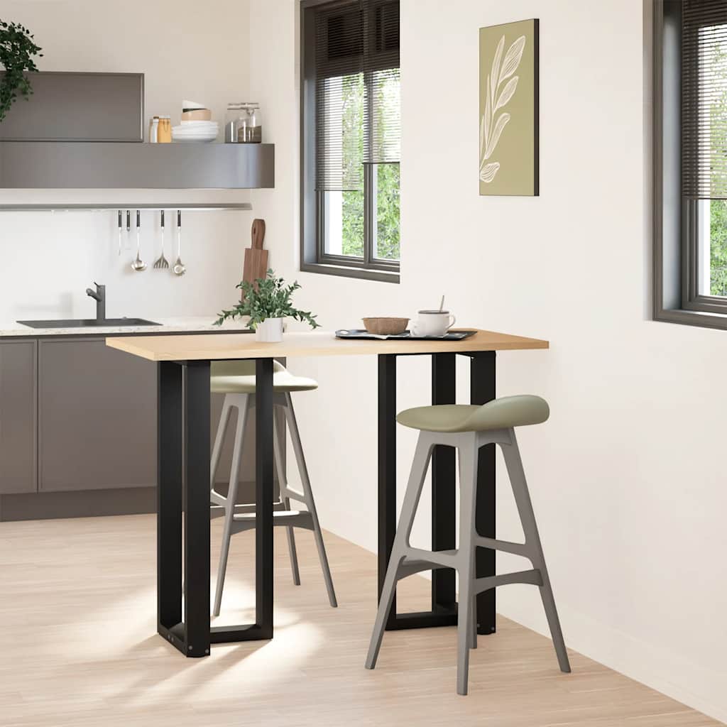 barbordsben T-formet 2 stk. sort 50x35x(100-101) cm stål