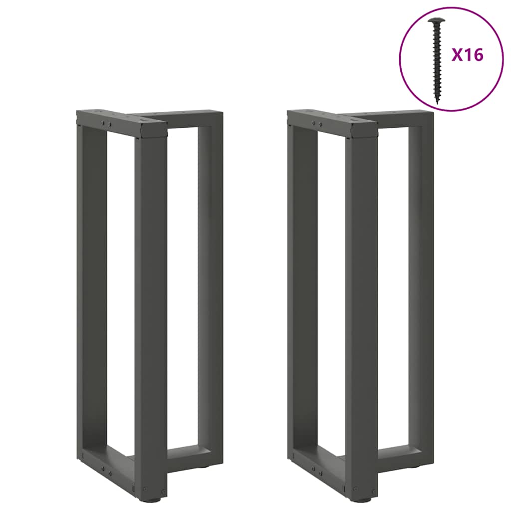 barbordsben T-formet 2 stk. antracit 50x35x(100-101) cm stål