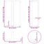 barbordsben T-formet 2 stk. sort 60x35x(100-101) cm stål