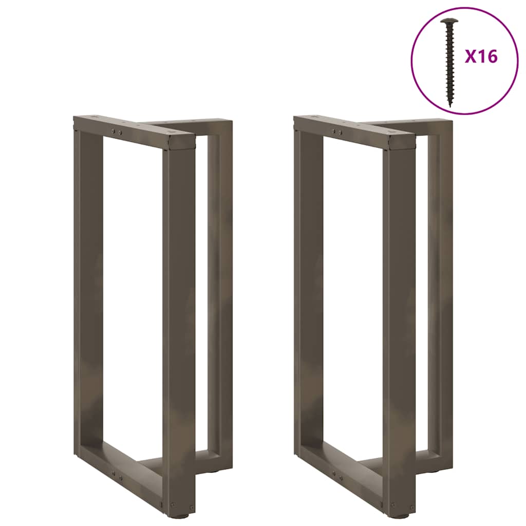 barbordsben T-formet 2 stk. sort 60x35x(100-101) cm stål