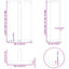 barbordsben T-formet 2 stk. sort 60x35x(100-101) cm stål