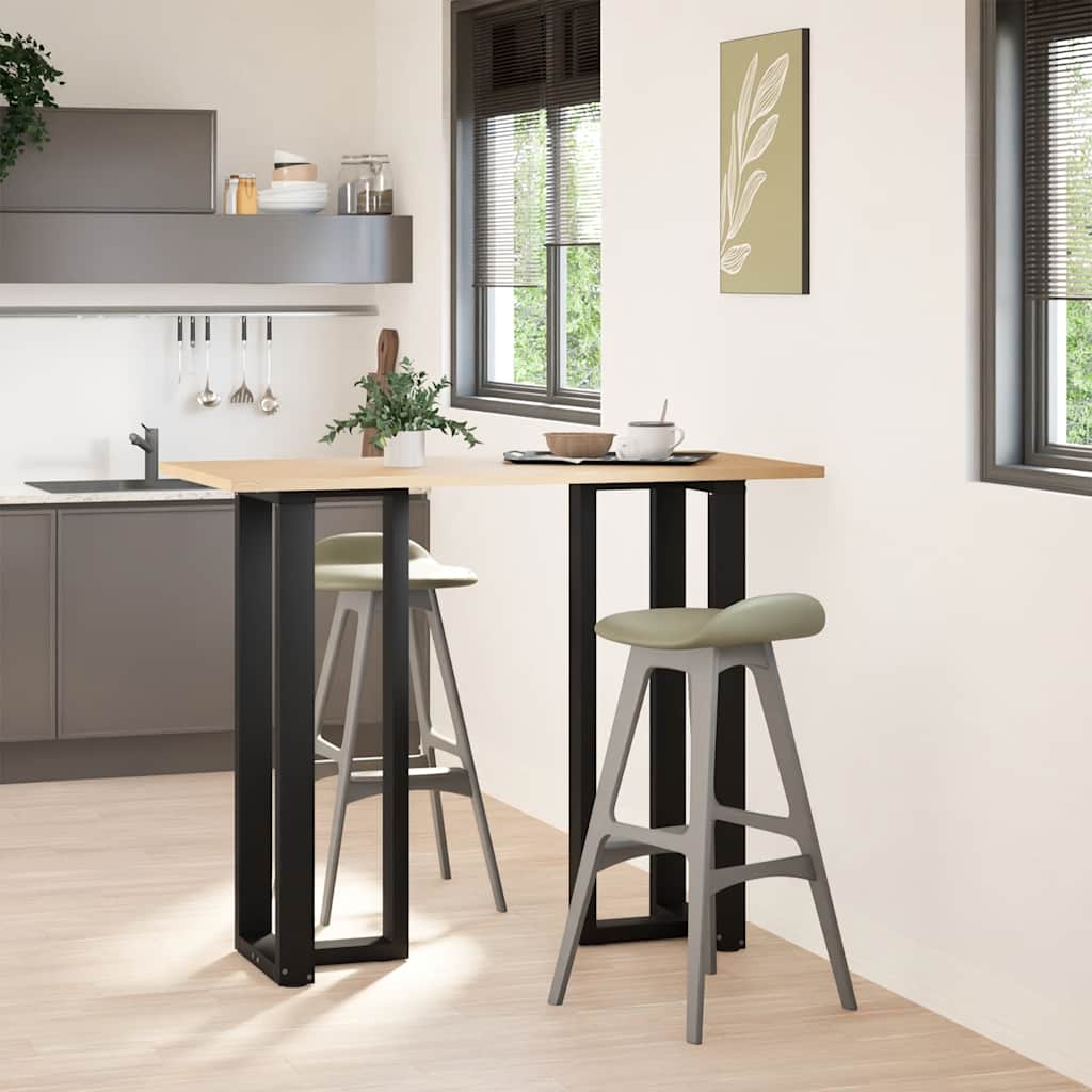 barbordsben T-formet 2 stk. sort 40x35x(110-111) cm stål