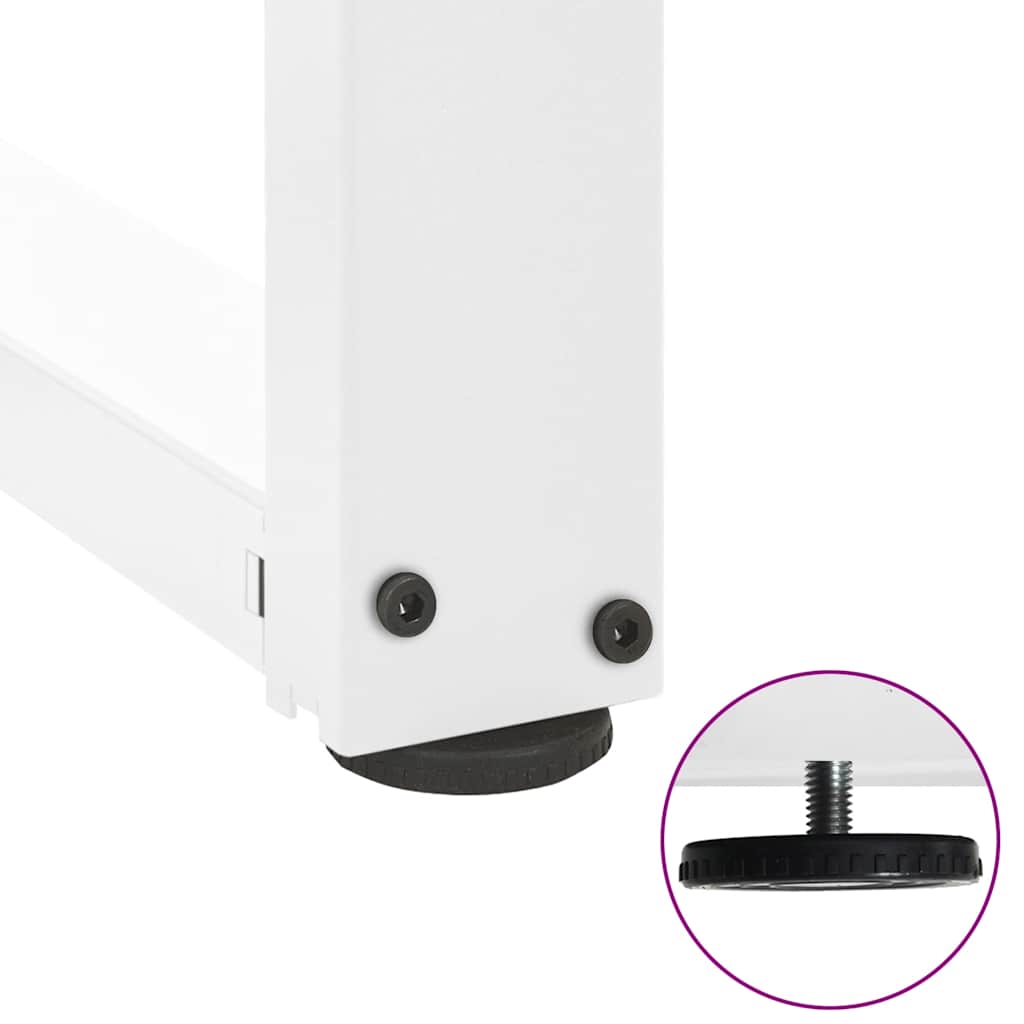 barbordsben T-formet 2 stk. hvid 40x35x(110-111) cm stål