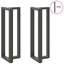 barbordsben T-formet 2 stk. antracit 40x35x(110-111) cm stål