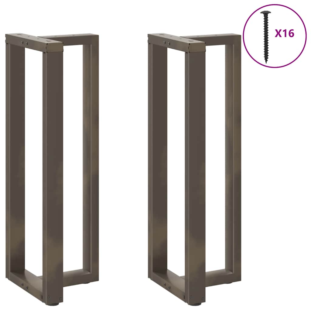 barbordsben T-formet 2 stk. sort 50x35x(110-111) cm stål