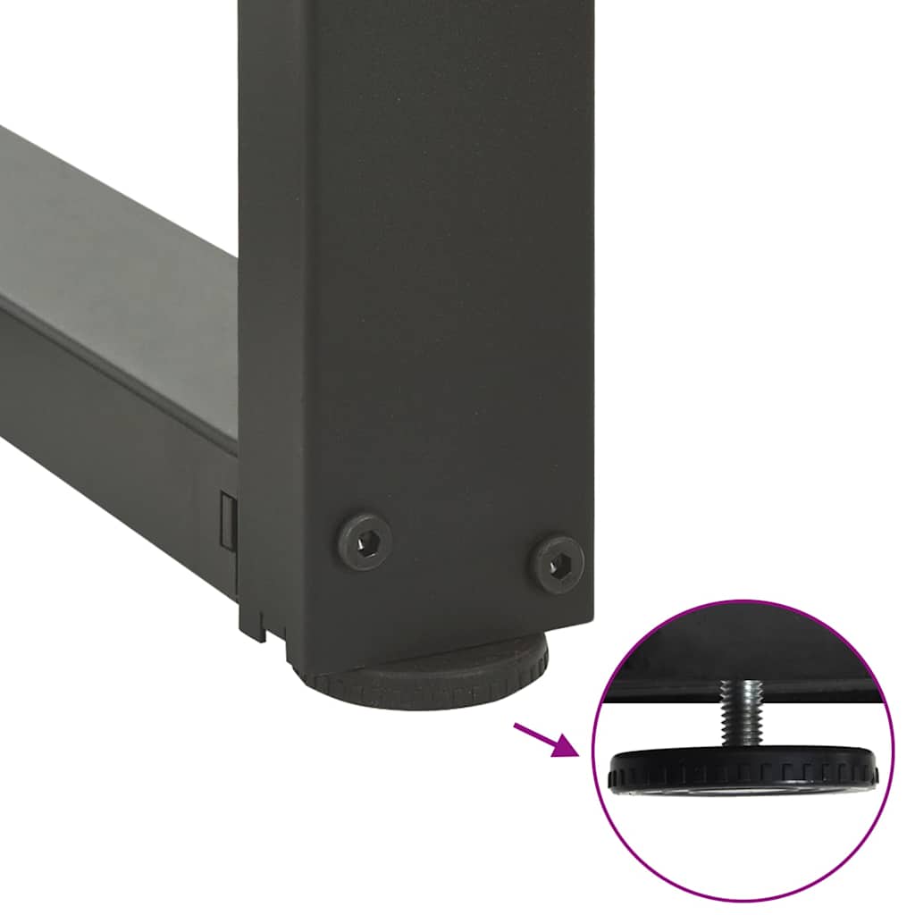 barbordsben T-formet 2 stk. antracit 60x35x(110-111) cm stål