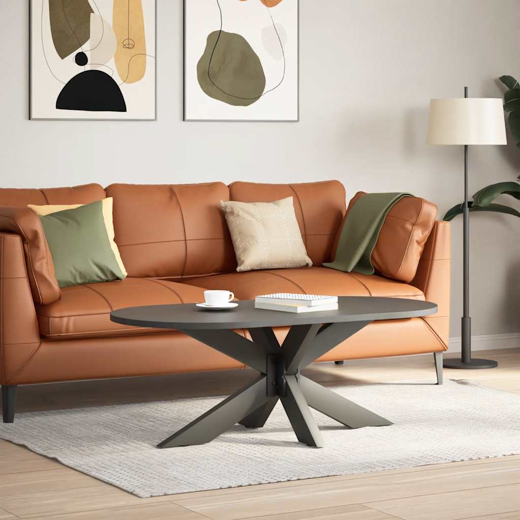 sofabordben edderkopformet antracit 98x58x(42-43) cm stål