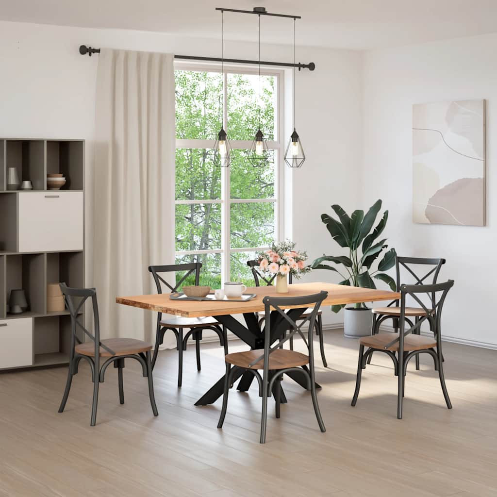 spisebordben edderkopformet sort 120x68x(72-73) cm stål