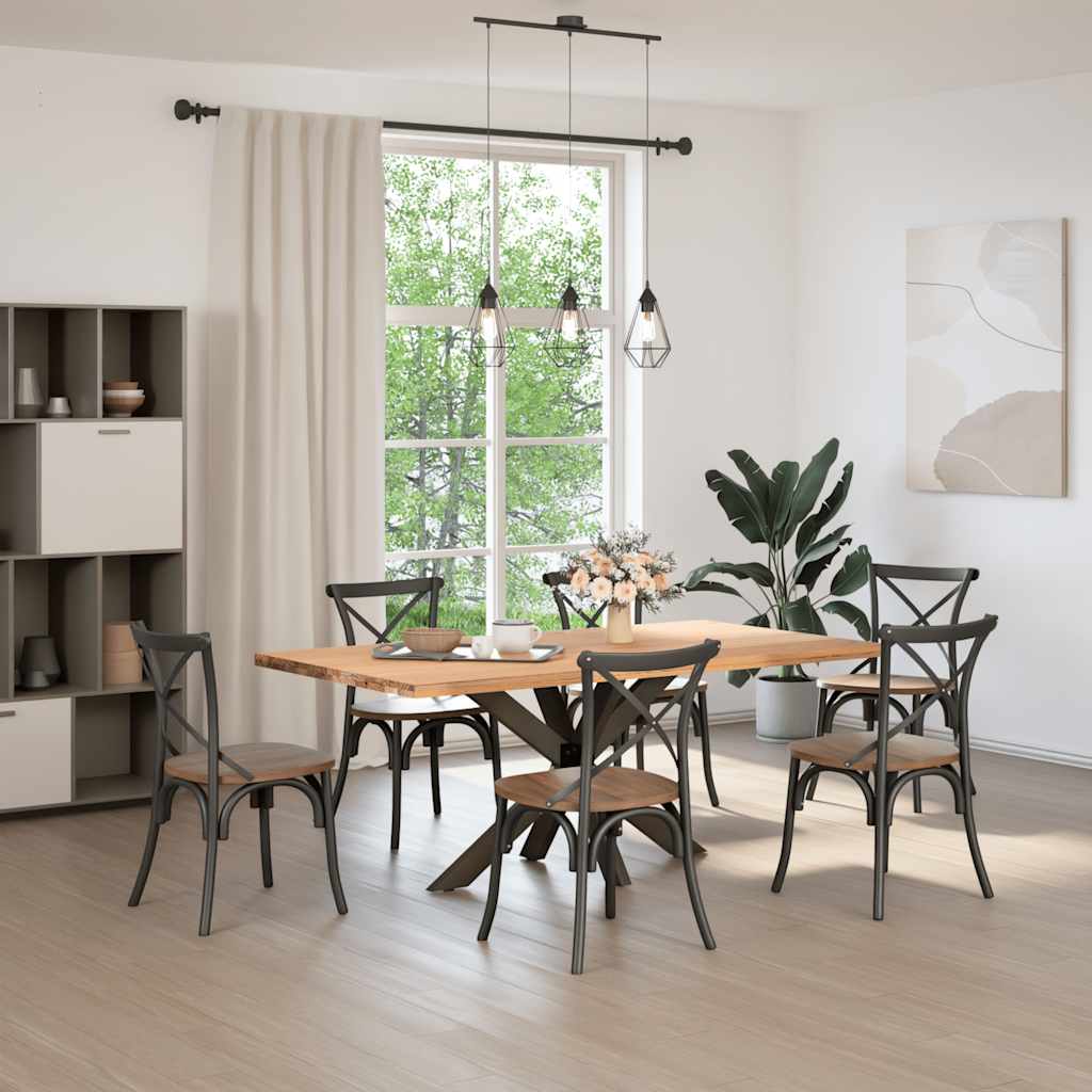 spisebordben edderkopformet sort 120x68x(72-73) cm stål