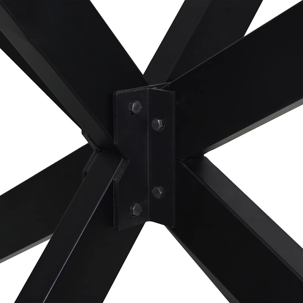spisebordben edderkopformet sort 150x78x(72-73) cm stål