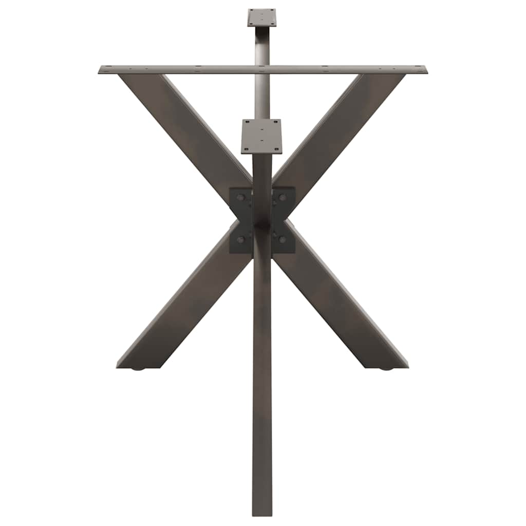 spisebordben edderkopformet sort 150x78x(72-73) cm stål