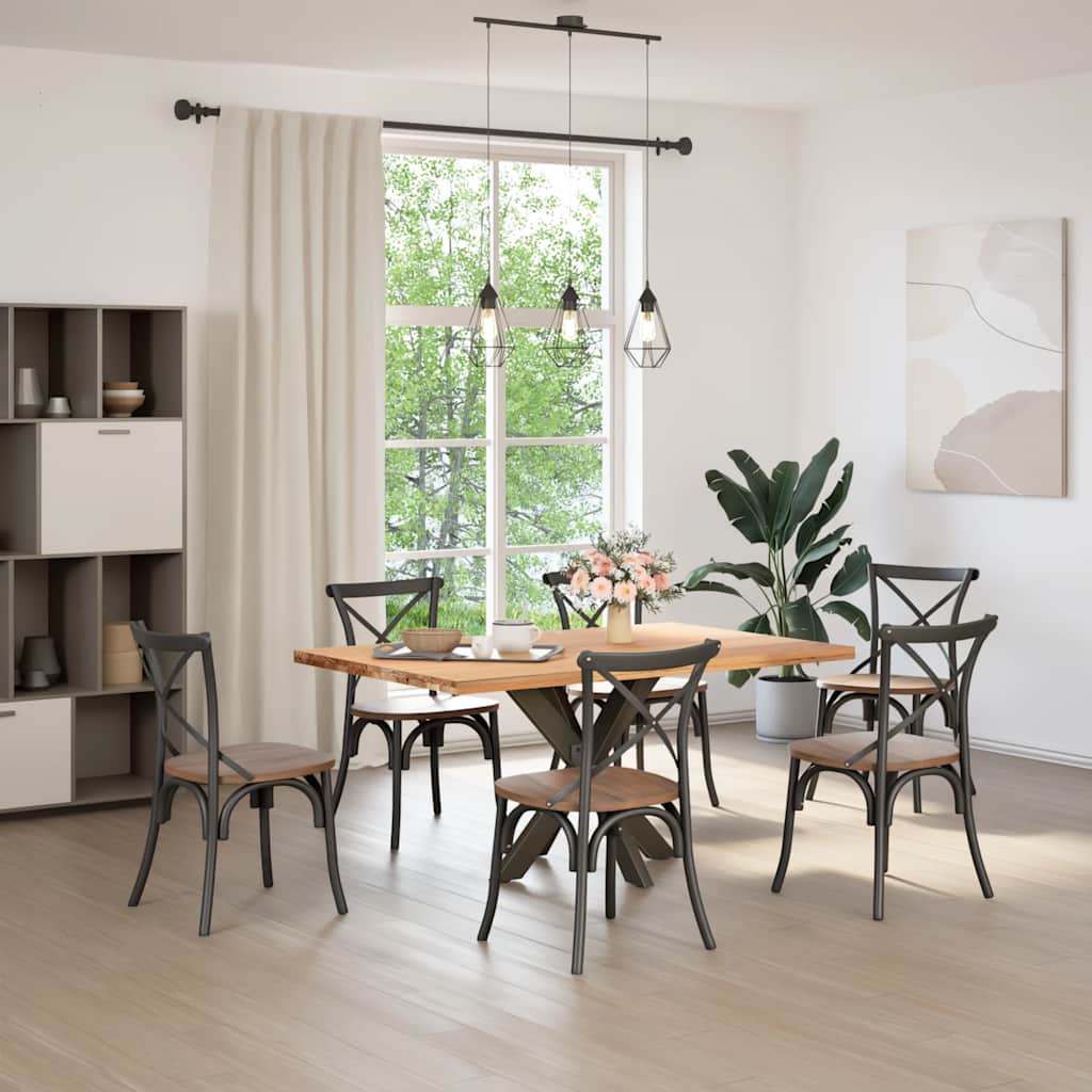 spisebordben edderkopformet sort 85x85x(72-73) cm stål