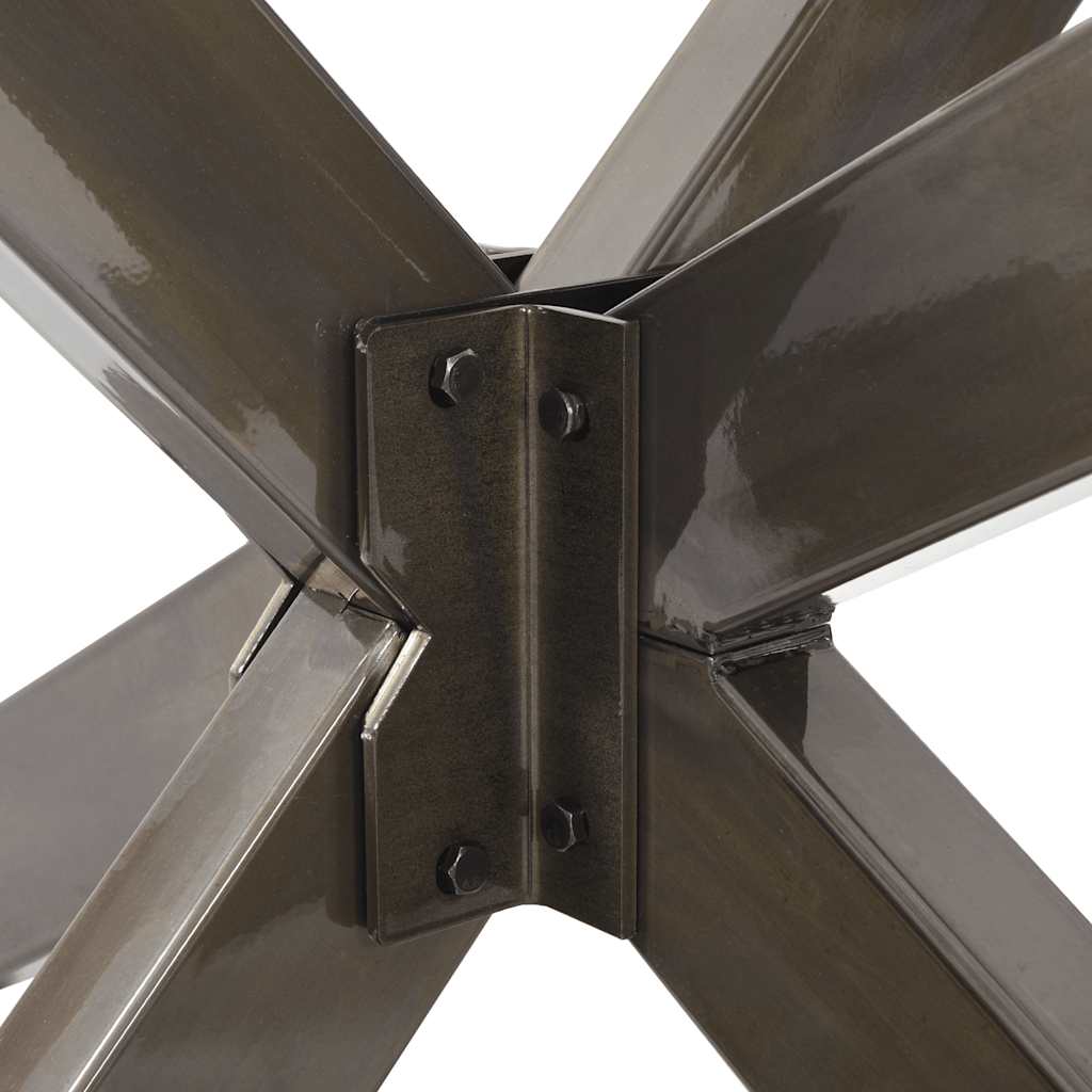 spisebordben edderkopformet sort 85x85x(72-73) cm stål