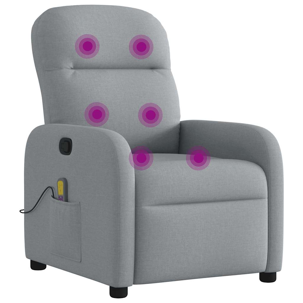 massagestol stof lysegrå