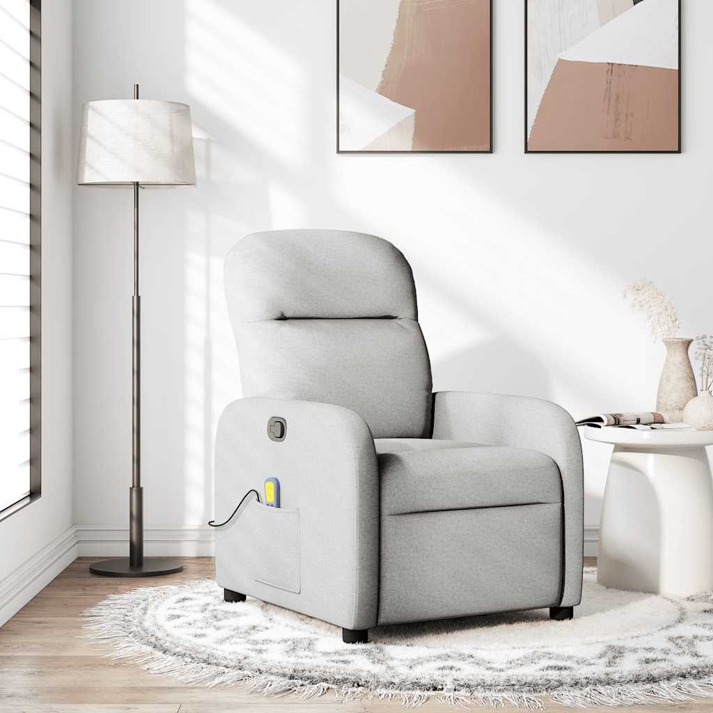 massagestol stof skygrå