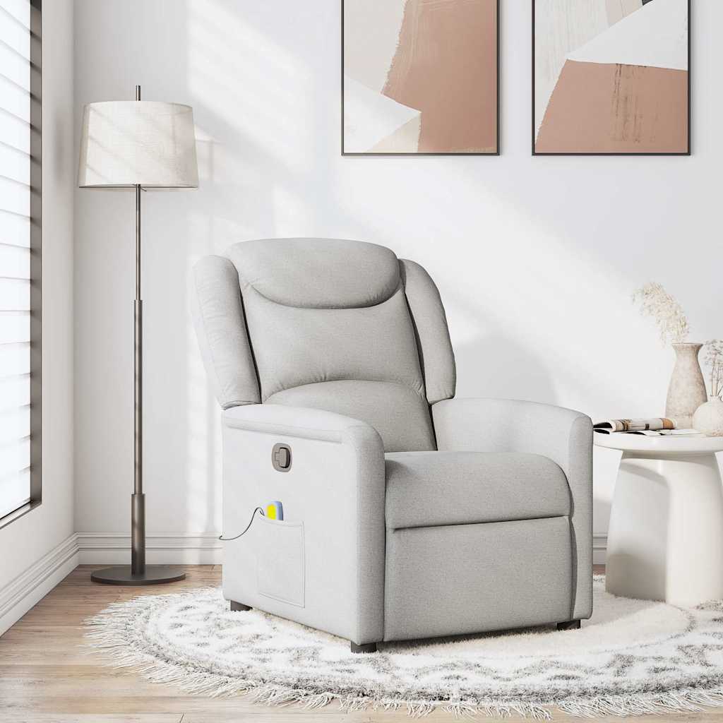 massagestol stof skygrå