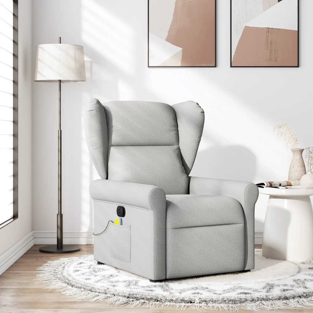 massagestol stof skygrå