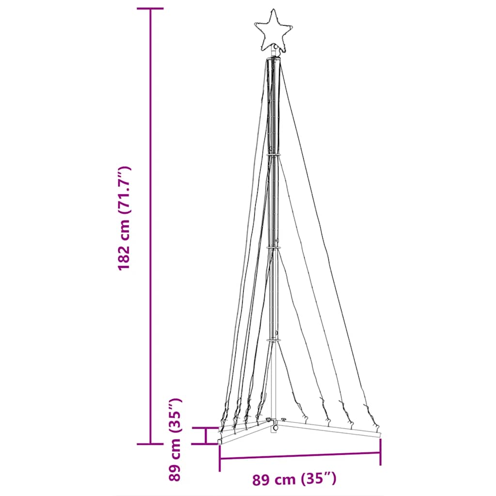 LED-juletræ 339 LED'er 182 cm koldt hvidt lys