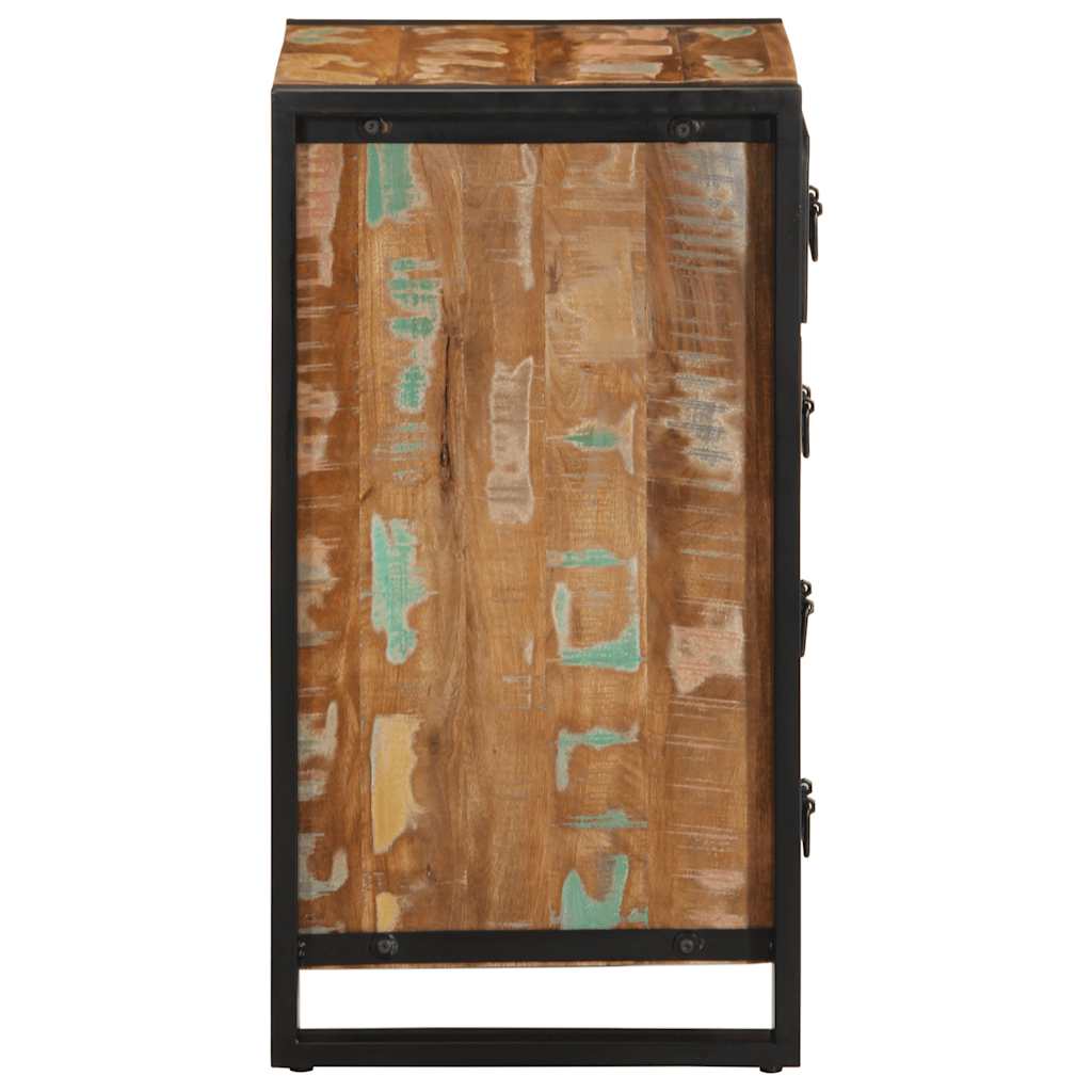 skuffeskab 40x40x90 cm massivt genbrugstræ flerfarvet