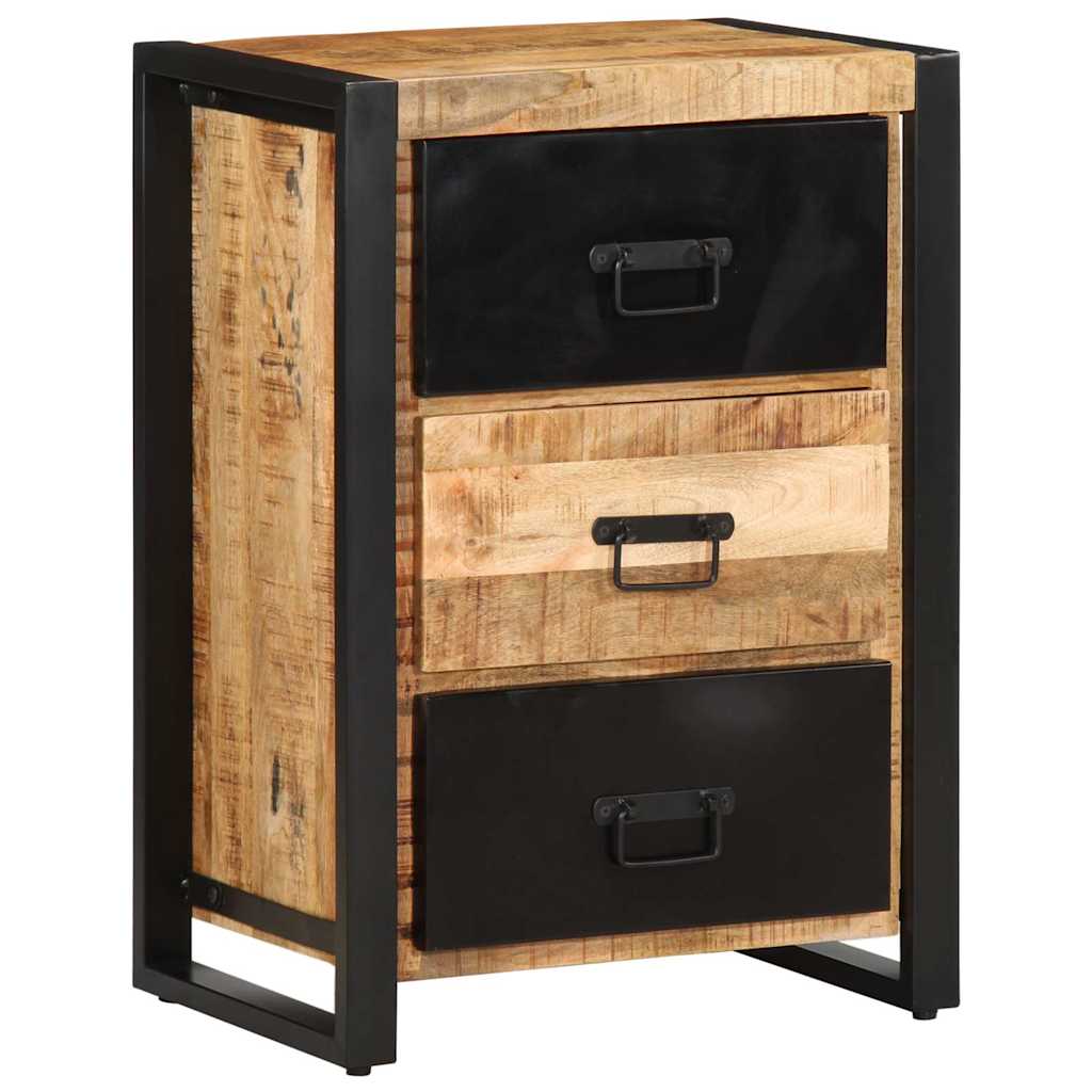 skuffeskab 50x35x70 cm massivt ru mangotræ