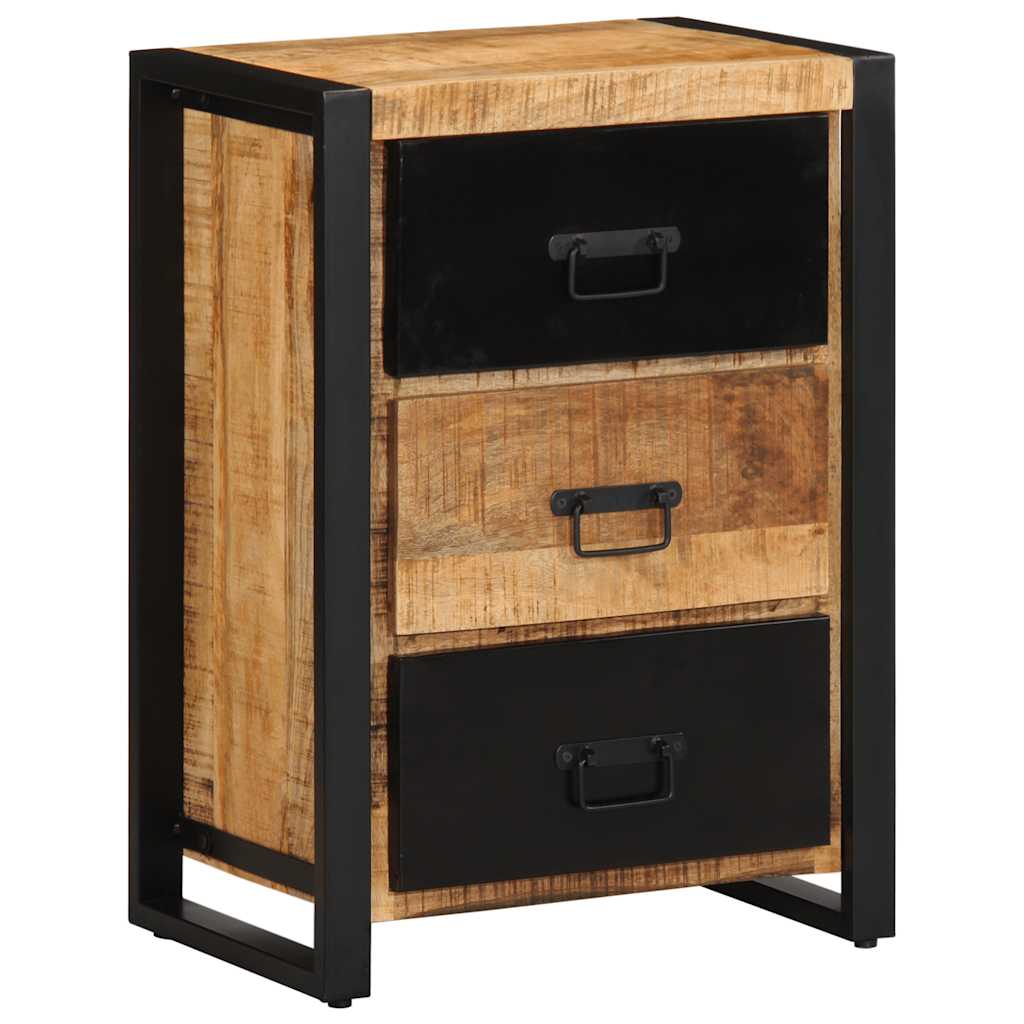 skuffeskab 50x35x70 cm massivt ru mangotræ