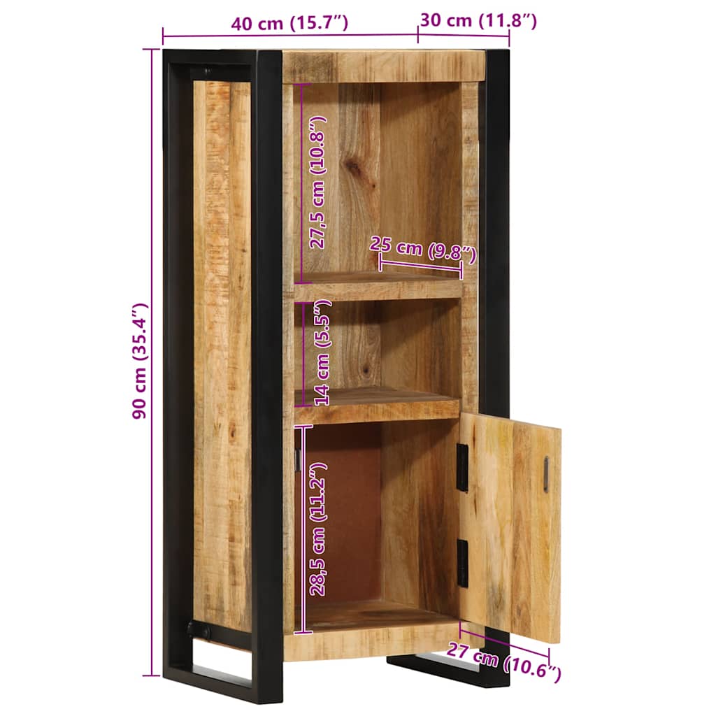 badeværelsesskab 40x30x90 cm massivt ru mangotræ