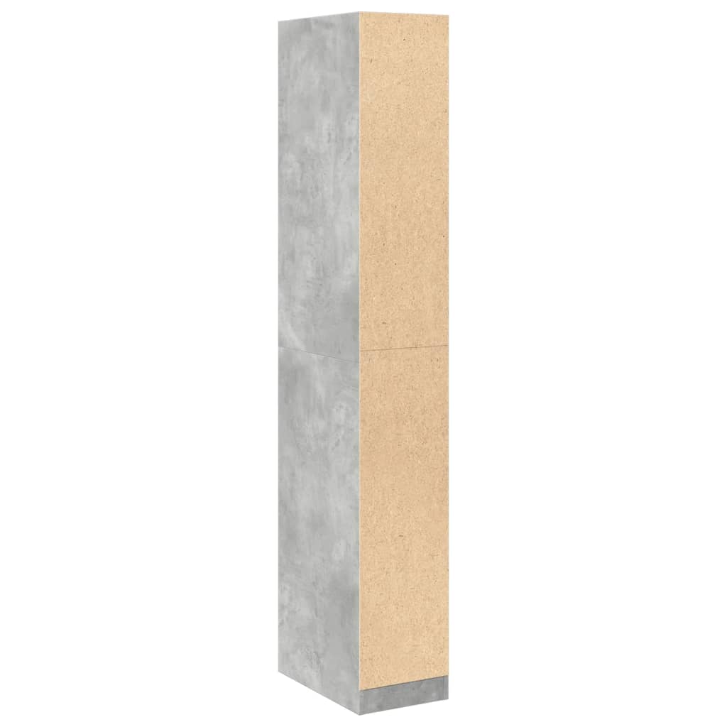 klædeskab 30x50x200 cm konstrueret træ betongrå