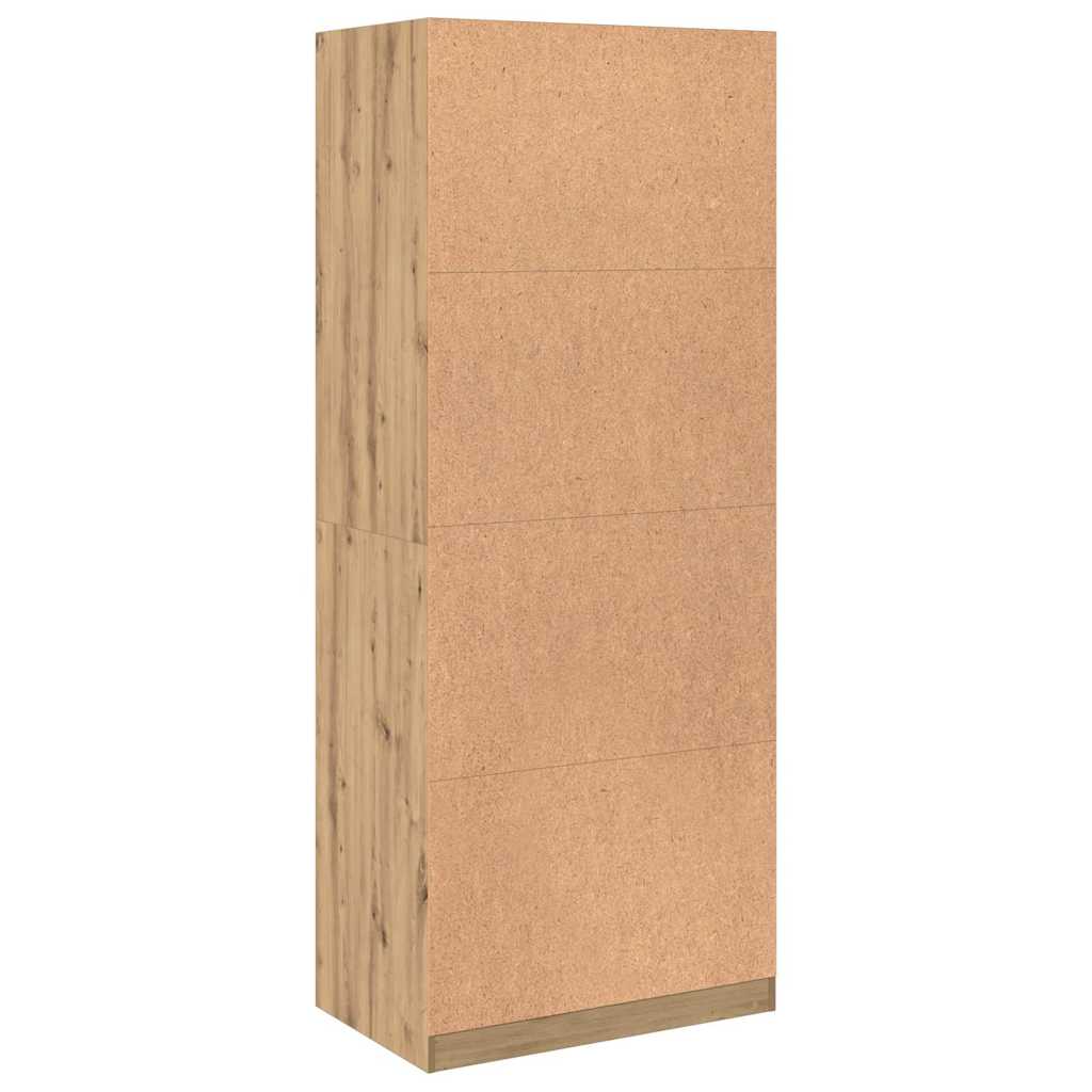 klædeskab 80x50x200 cm konstrueret træ egetræsfarve