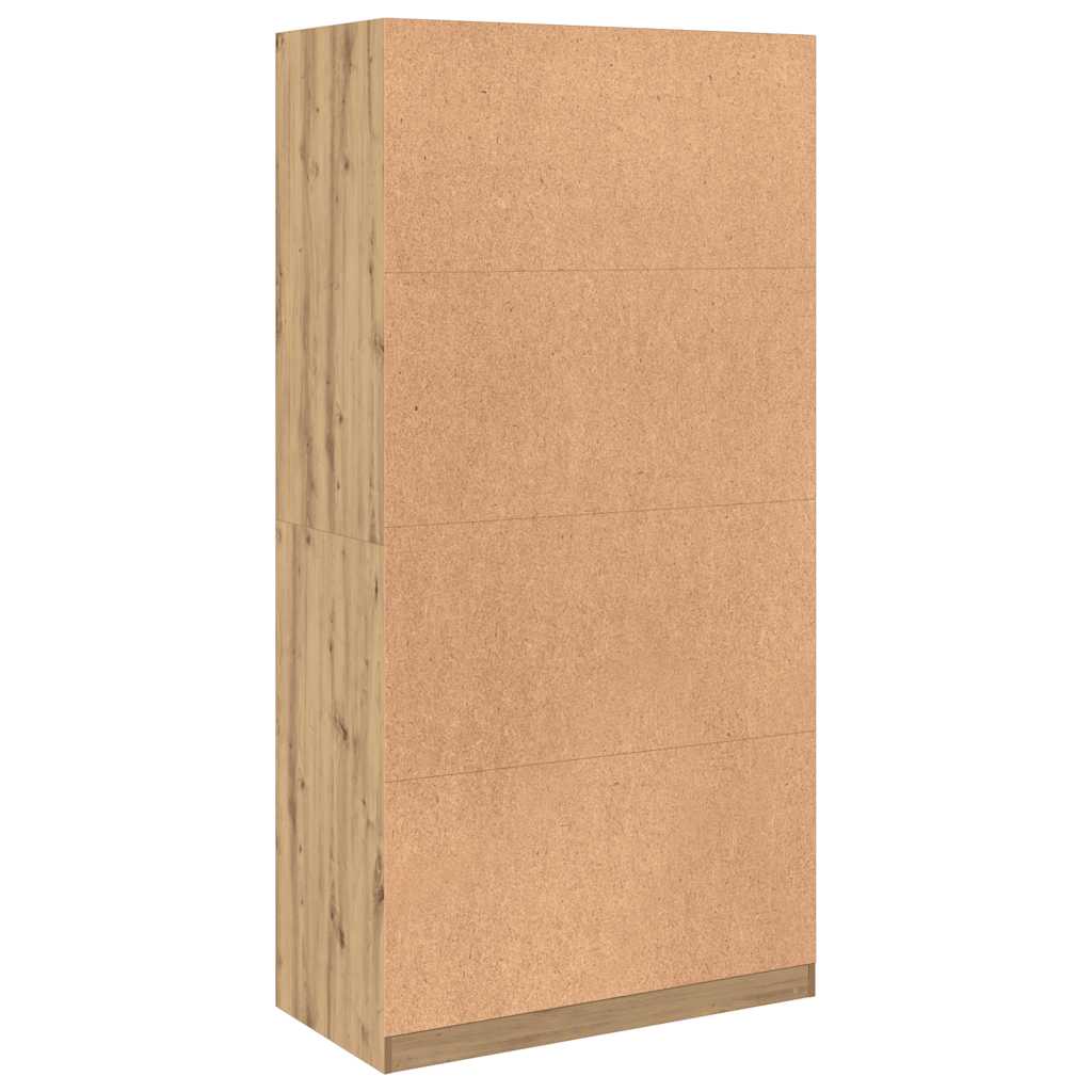 klædeskab 100x50x200 cm konstrueret træ egetræsfarve