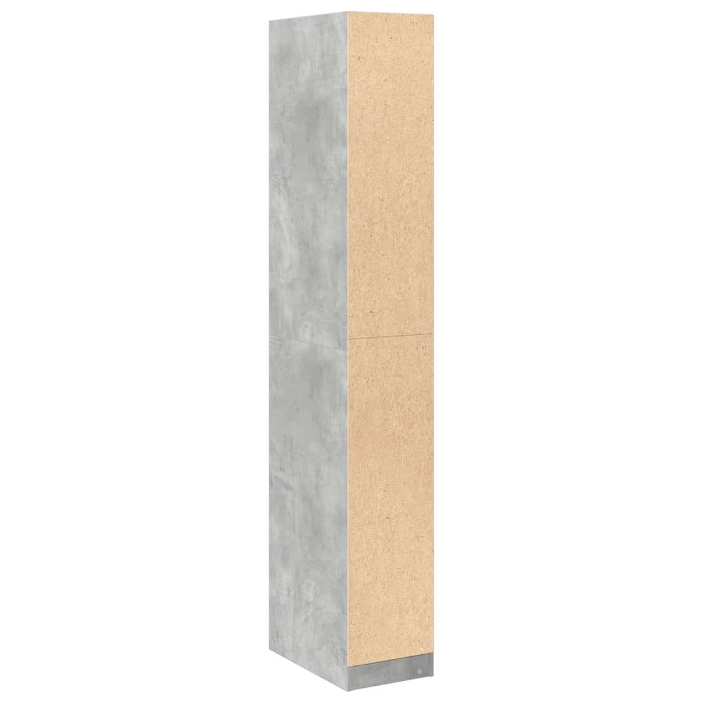 klædeskab 30x50x200 cm konstrueret træ betongrå