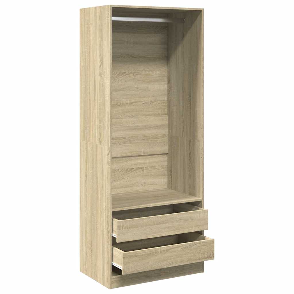 klædeskab 80x50x200 cm konstrueret træ sonoma-eg