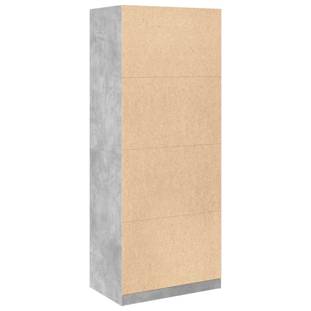 klædeskab 80x50x200 cm konstrueret træ betongrå