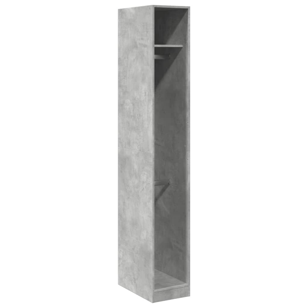 klædeskab 30x50x200 cm konstrueret træ betongrå