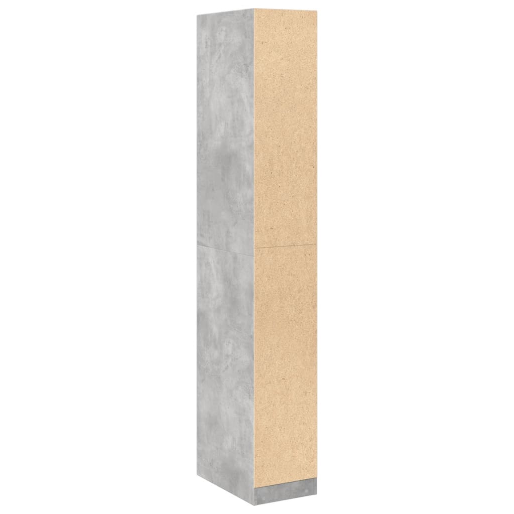klædeskab 30x50x200 cm konstrueret træ betongrå