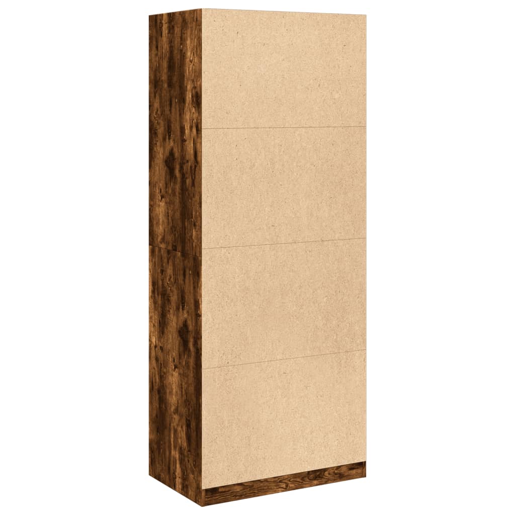 klædeskab 80x50x200 cm konstrueret træ røget egetræsfarve