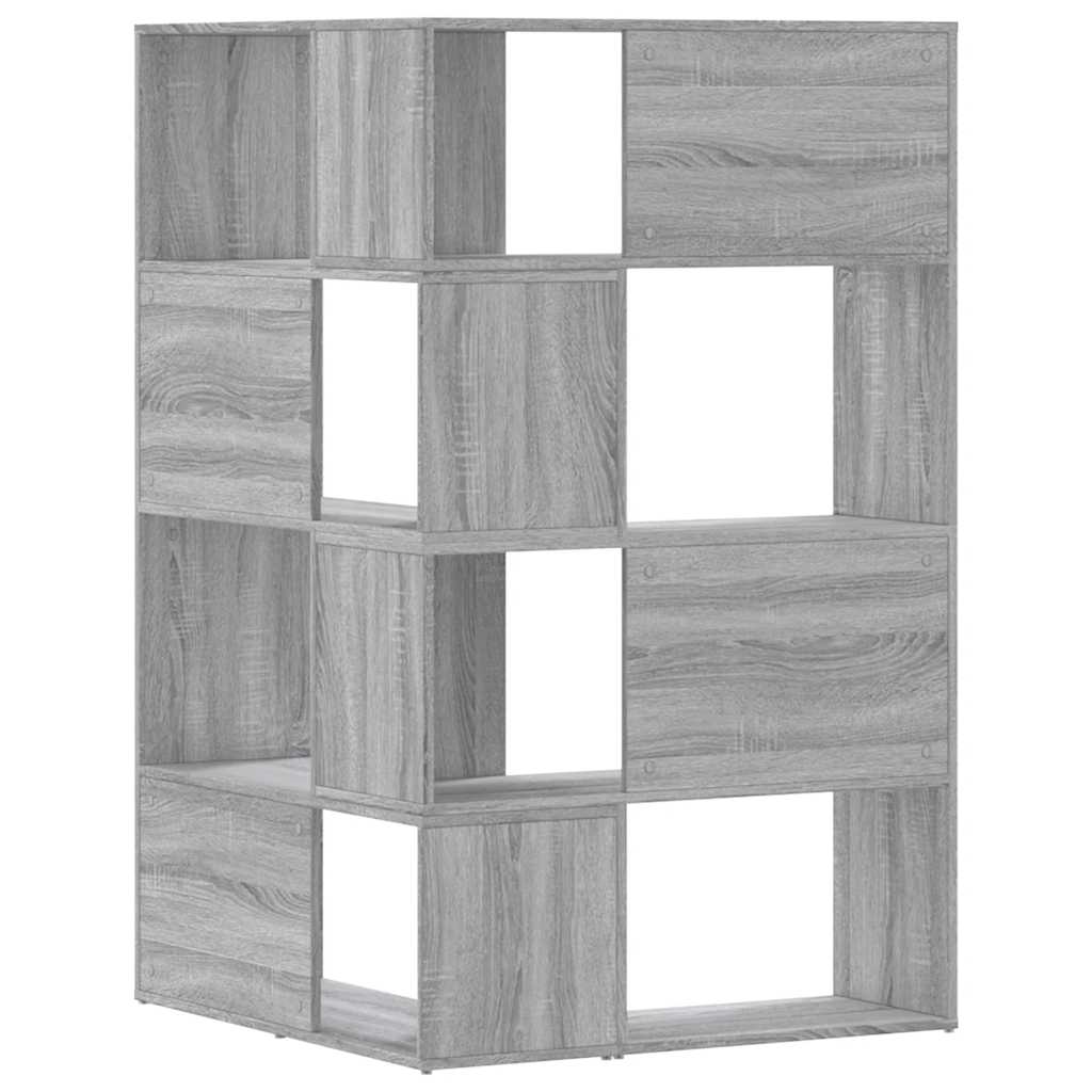 bogreol til hjørne 85x85x140 cm 4 hylder konstrueret træ