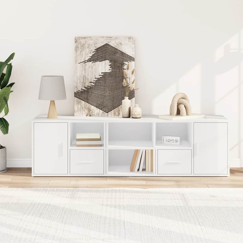 hjørneskab 160x40x45 cm konstrueret træ hvid