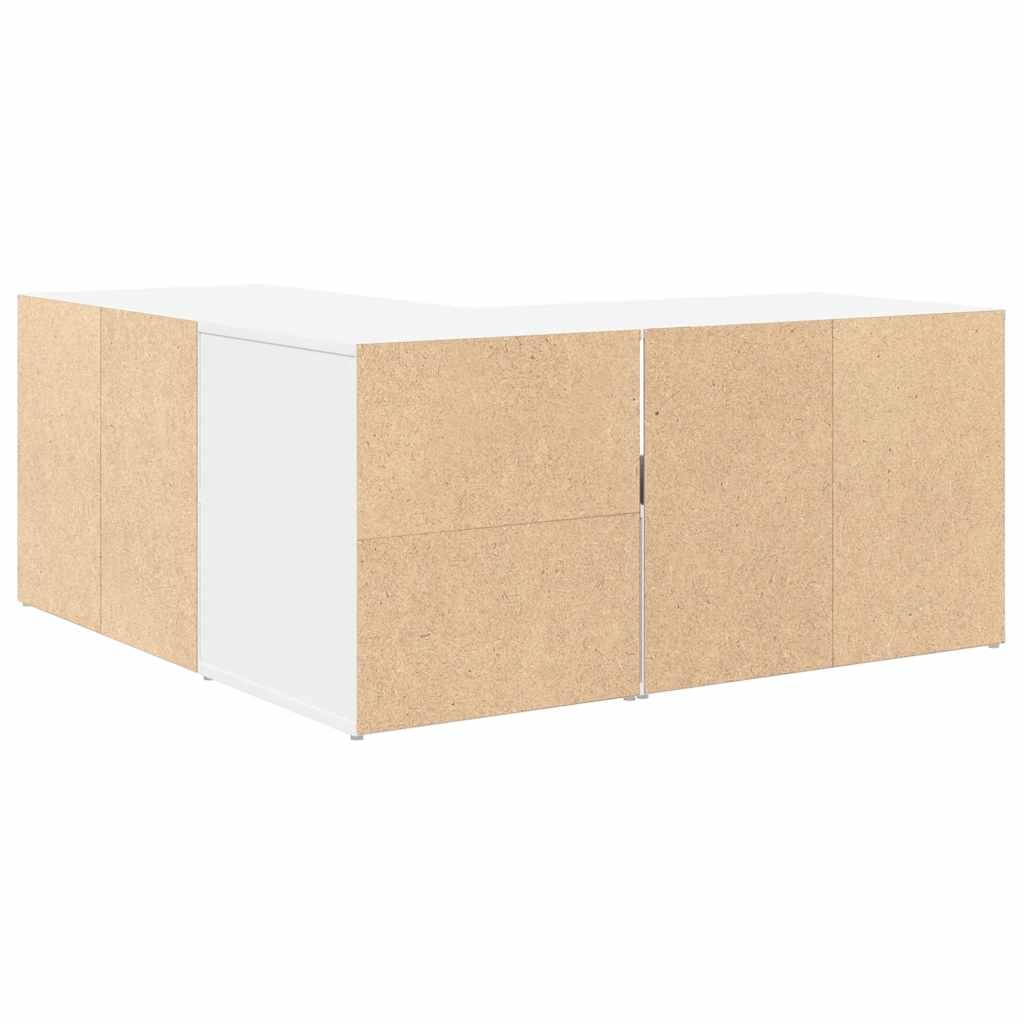 hjørneskab 160x40x45 cm konstrueret træ hvid